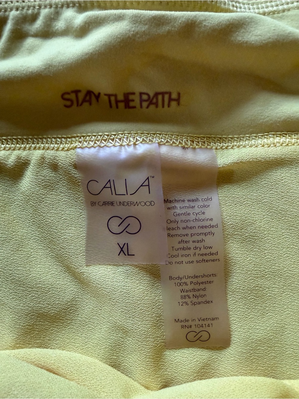 CALIA by Carrie Underwood Bright Butter Yellow Layered Athletic Skort Shorts XL - Picture 2 of 6